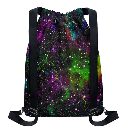 Abstract Dark Galaxy Space Print Drawstring Backpack