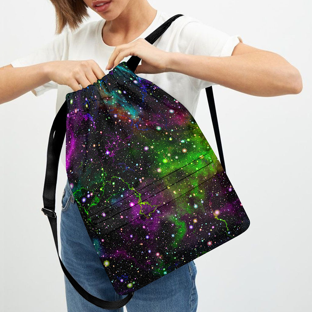 Abstract Dark Galaxy Space Print Drawstring Backpack