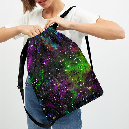Abstract Dark Galaxy Space Print Drawstring Backpack