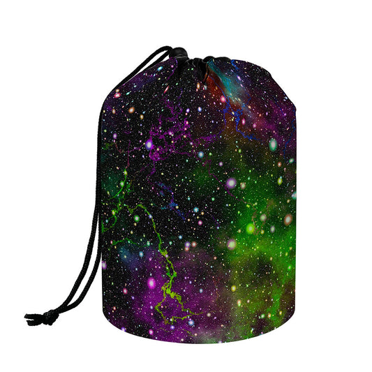 Abstract Dark Galaxy Space Print Drawstring Makeup Bag