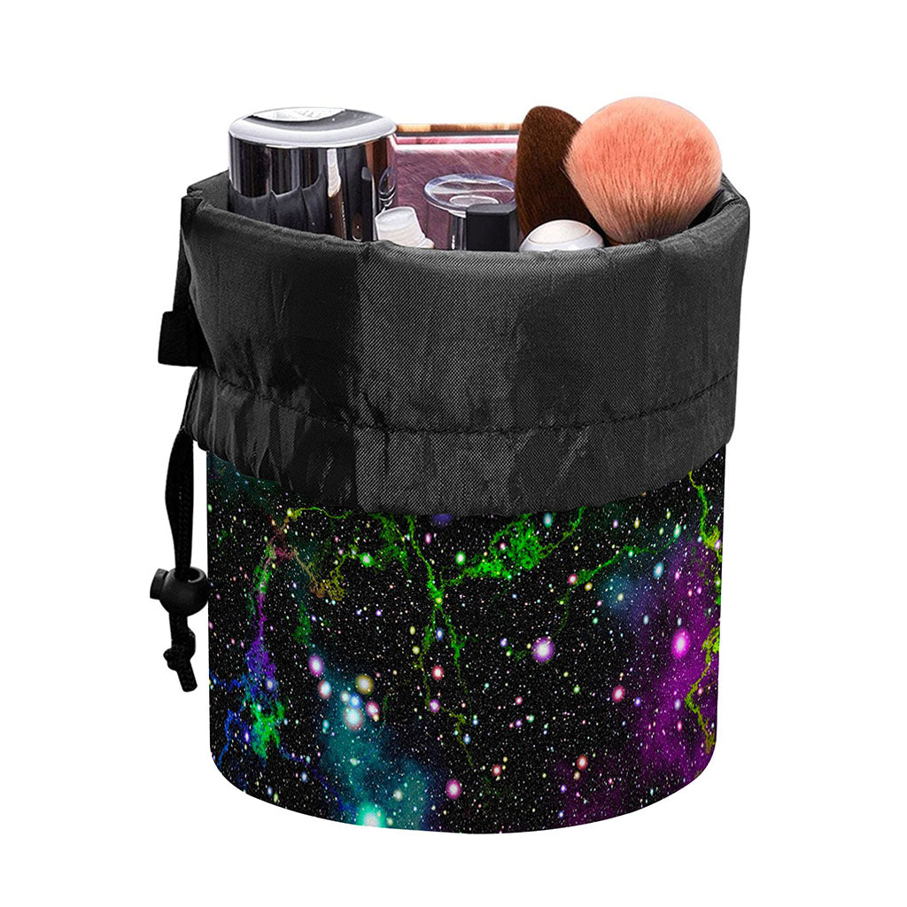 Abstract Dark Galaxy Space Print Drawstring Makeup Bag