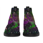 Abstract Dark Galaxy Space Print Flat Ankle Boots