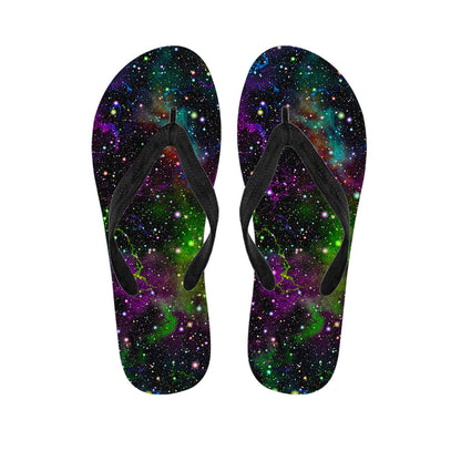 Abstract Dark Galaxy Space Print Flip Flops