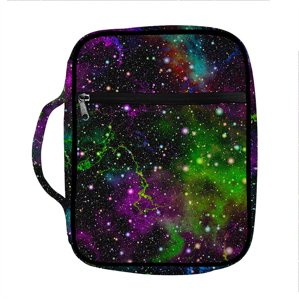 Abstract Dark Galaxy Space Print Front Pocket Bible Bag