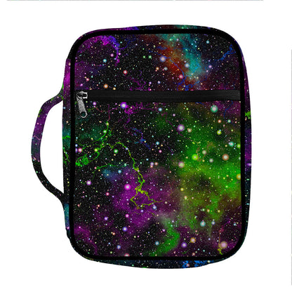 Abstract Dark Galaxy Space Print Front Pocket Bible Bag
