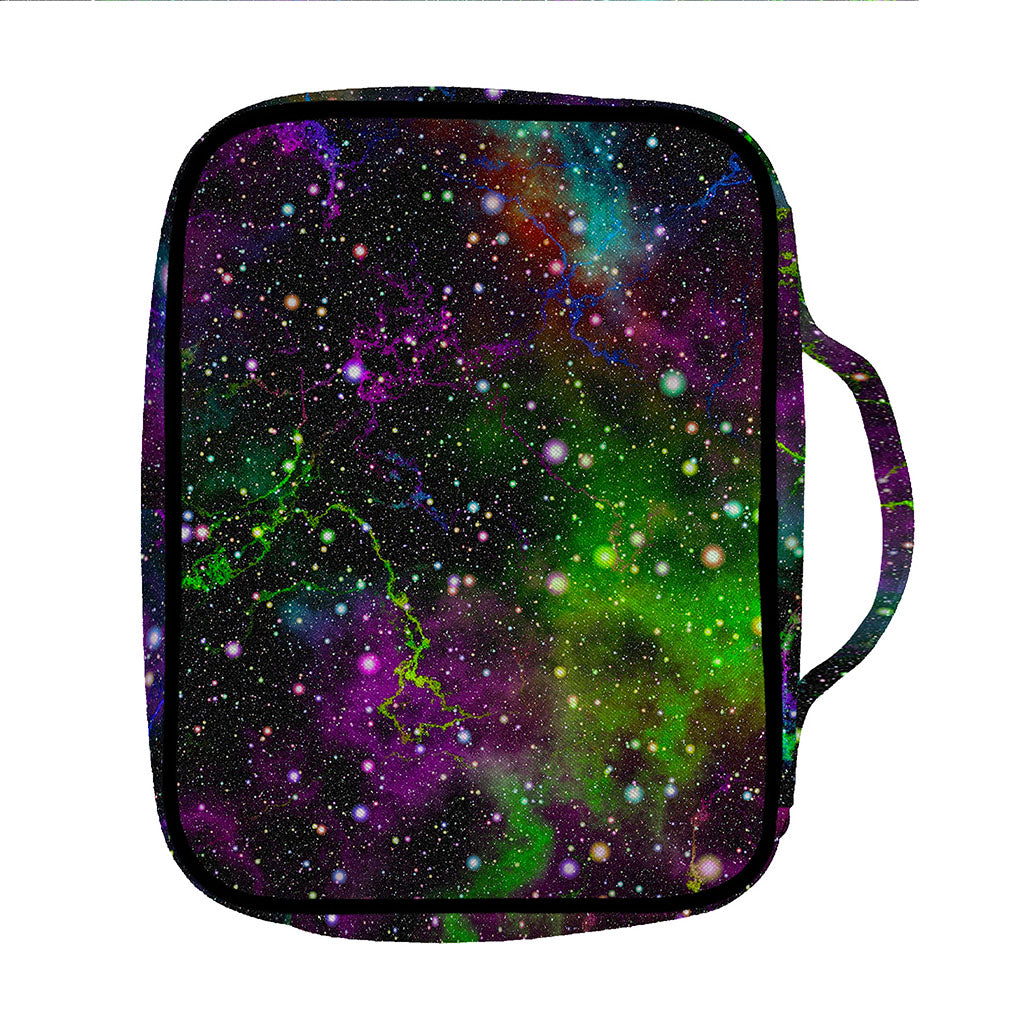 Abstract Dark Galaxy Space Print Front Pocket Bible Bag