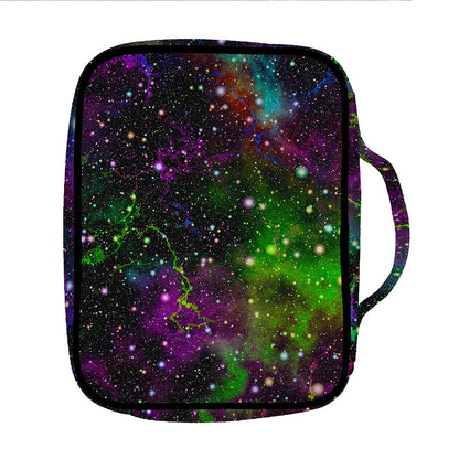 Abstract Dark Galaxy Space Print Front Pocket Bible Bag