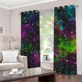 Abstract Dark Galaxy Space Print Grommet Curtains