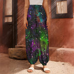 Abstract Dark Galaxy Space Print Harem Pants