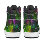 Abstract Dark Galaxy Space Print High Top Leather Sneakers