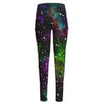 Abstract Dark Galaxy Space Print High-Waisted Pocket Leggings