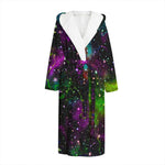 Abstract Dark Galaxy Space Print Hooded Bathrobe