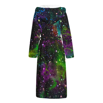 Abstract Dark Galaxy Space Print Hooded Bathrobe