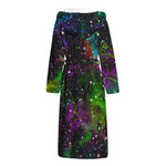 Abstract Dark Galaxy Space Print Hooded Bathrobe