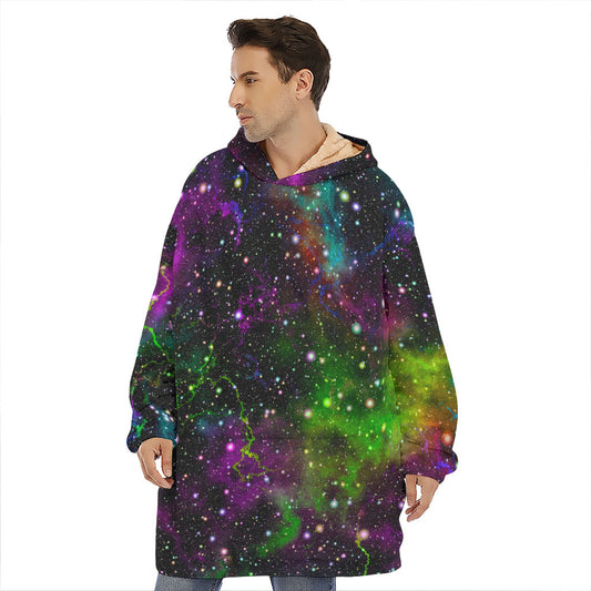 Abstract Dark Galaxy Space Print Hoodie Blanket