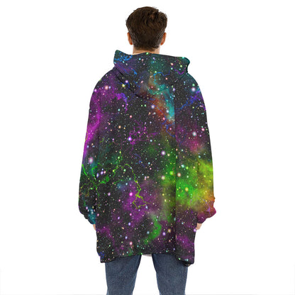 Abstract Dark Galaxy Space Print Hoodie Blanket