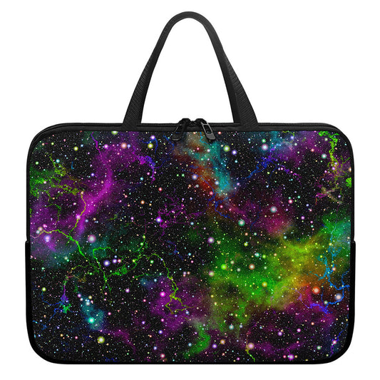 Abstract Dark Galaxy Space Print Laptop Sleeve With Handle