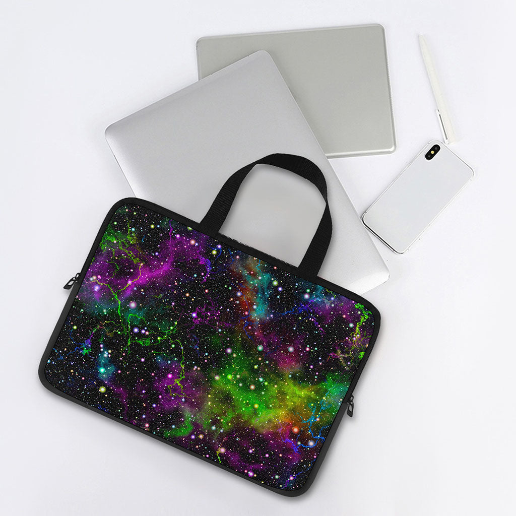 Abstract Dark Galaxy Space Print Laptop Sleeve With Handle