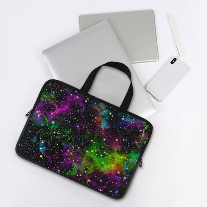 Abstract Dark Galaxy Space Print Laptop Sleeve With Handle