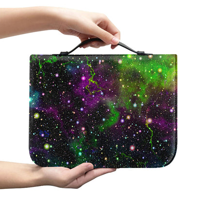 Abstract Dark Galaxy Space Print Leather Bible Cover