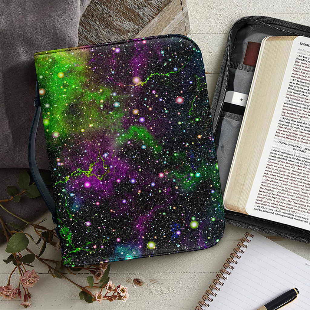 Abstract Dark Galaxy Space Print Leather Bible Cover