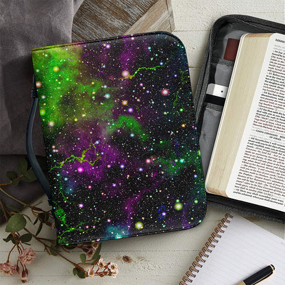Abstract Dark Galaxy Space Print Leather Bible Cover