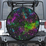Abstract Dark Galaxy Space Print Leather Spare Tire Cover