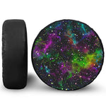 Abstract Dark Galaxy Space Print Leather Spare Tire Cover