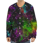 Abstract Dark Galaxy Space Print Long Sleeve Baseball Jersey