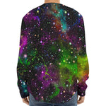 Abstract Dark Galaxy Space Print Long Sleeve Baseball Jersey