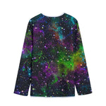 Abstract Dark Galaxy Space Print Long Sleeve Short Coat