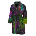 Abstract Dark Galaxy Space Print Men's Bathrobe
