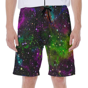 Abstract Dark Galaxy Space Print Men's Beach Shorts