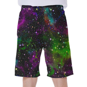 Abstract Dark Galaxy Space Print Men's Beach Shorts