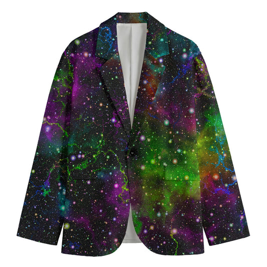 Abstract Dark Galaxy Space Print Men's Blazer