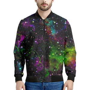 Abstract Dark Galaxy Space Print Men's Bomber Jacket