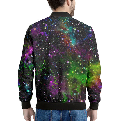 Abstract Dark Galaxy Space Print Men's Bomber Jacket