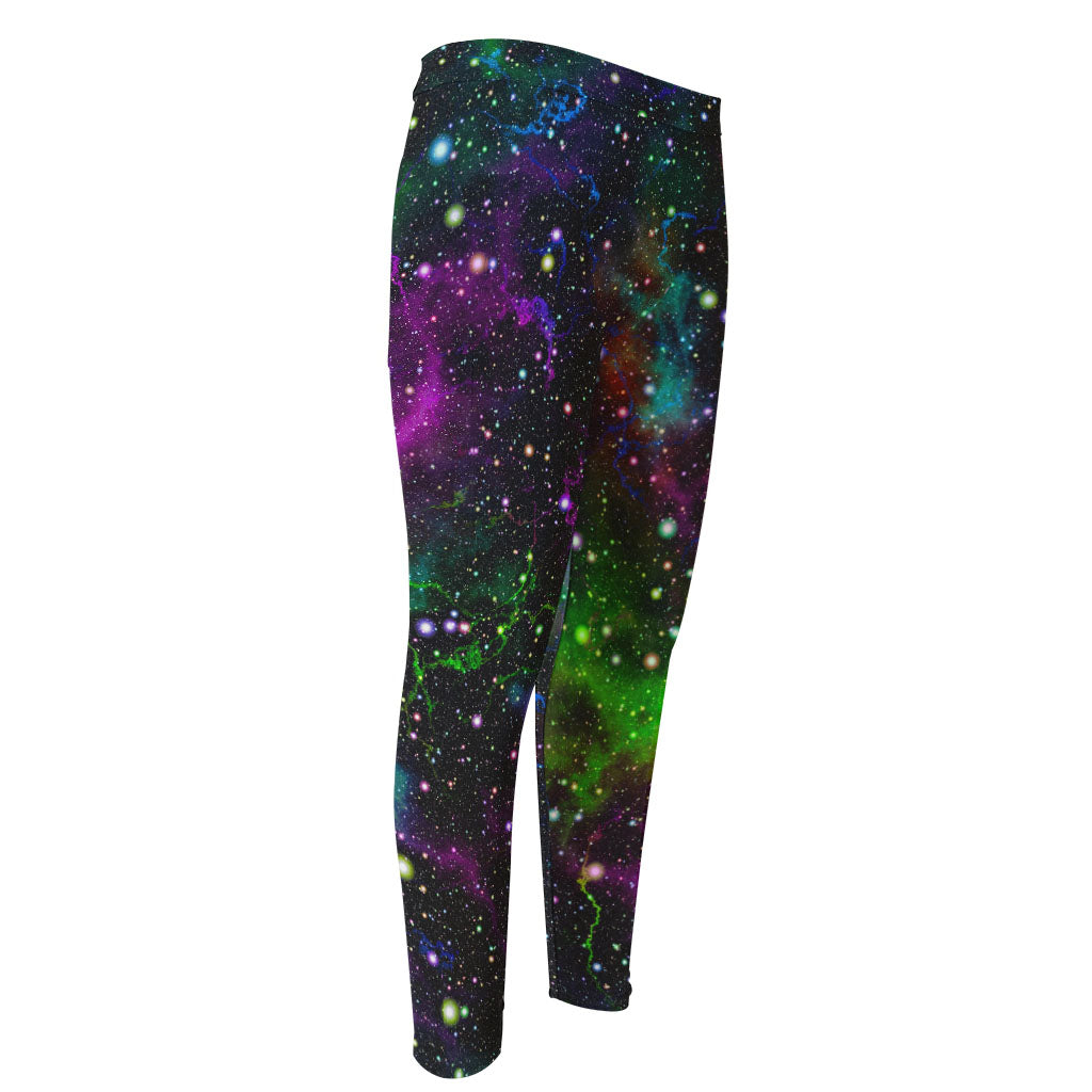 Abstract Dark Galaxy Space Print Men's Compression Pants