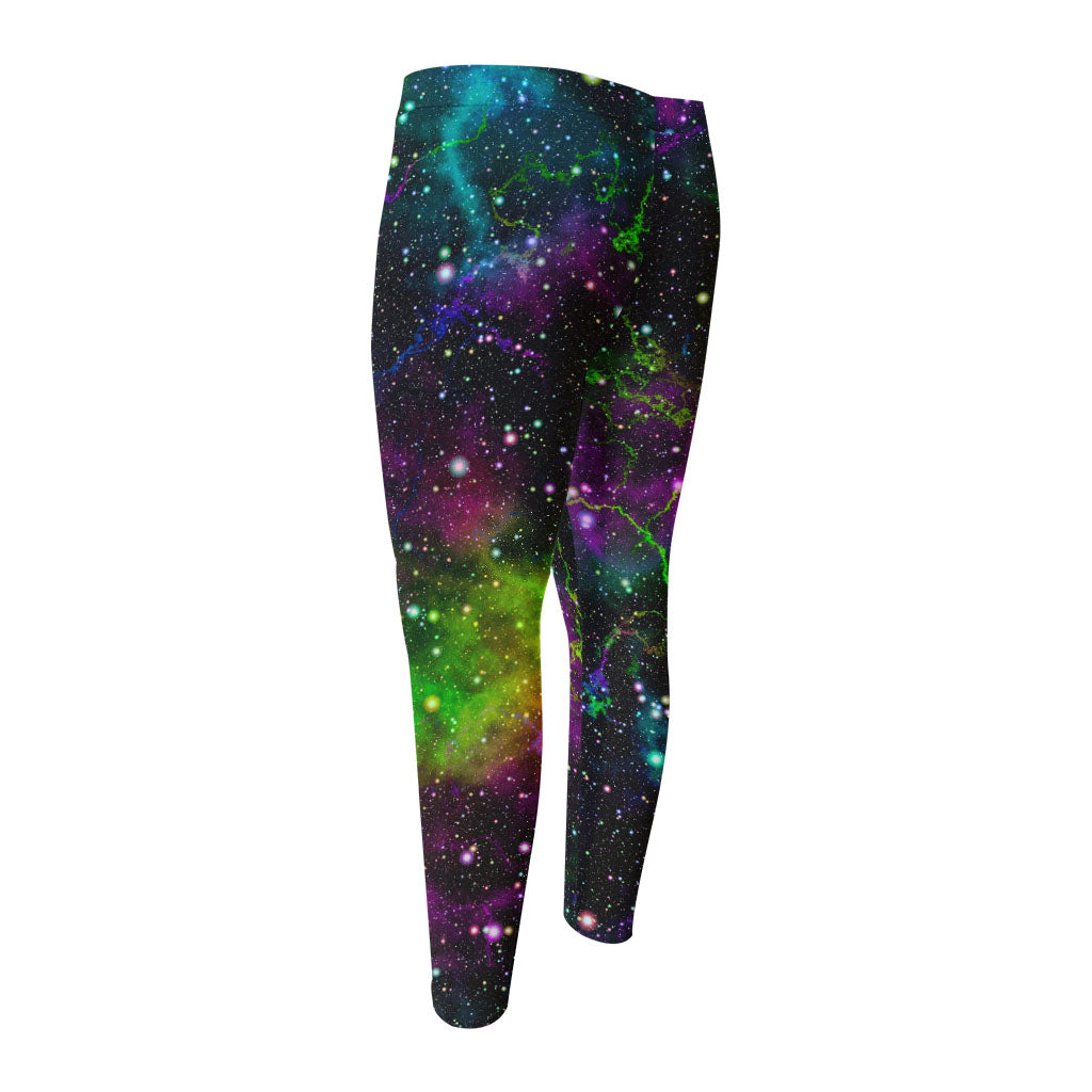 Abstract Dark Galaxy Space Print Men's Compression Pants