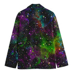 Abstract Dark Galaxy Space Print Men's Cotton Blazer