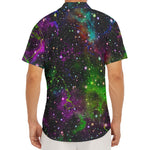 Abstract Dark Galaxy Space Print Men's Deep V-Neck Shirt