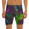 Abstract Dark Galaxy Space Print Men's Long Boxer Briefs