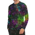 Abstract Dark Galaxy Space Print Men's Long Sleeve Rash Guard