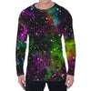 Abstract Dark Galaxy Space Print Men's Long Sleeve T-Shirt
