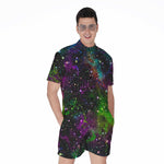 Abstract Dark Galaxy Space Print Men's Rompers