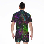 Abstract Dark Galaxy Space Print Men's Rompers