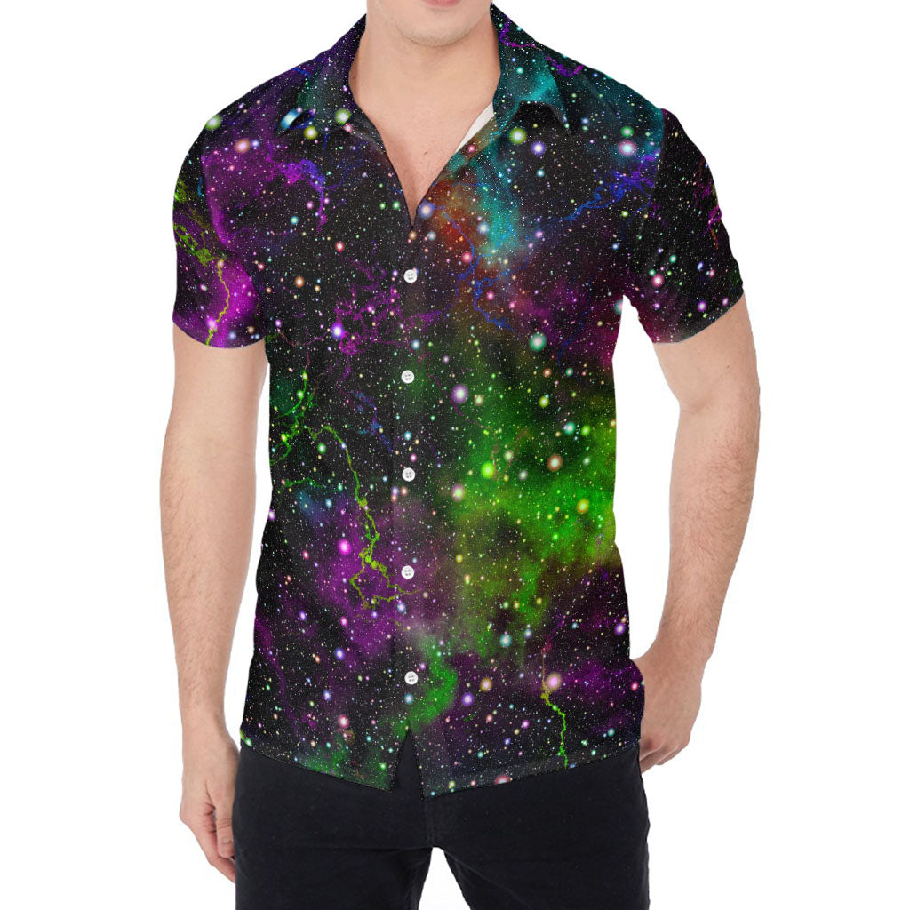 Abstract Dark Galaxy Space Print Men's Shirt