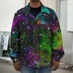Abstract Dark Galaxy Space Print Men's Shirt Jacket