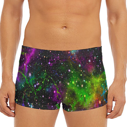 Abstract Dark Galaxy Space Print Men's Short Boxer Briefs