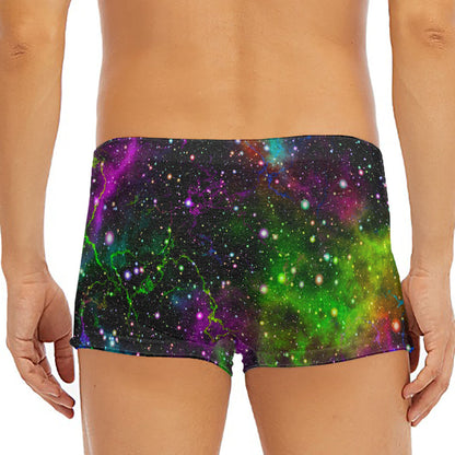 Abstract Dark Galaxy Space Print Men's Short Boxer Briefs